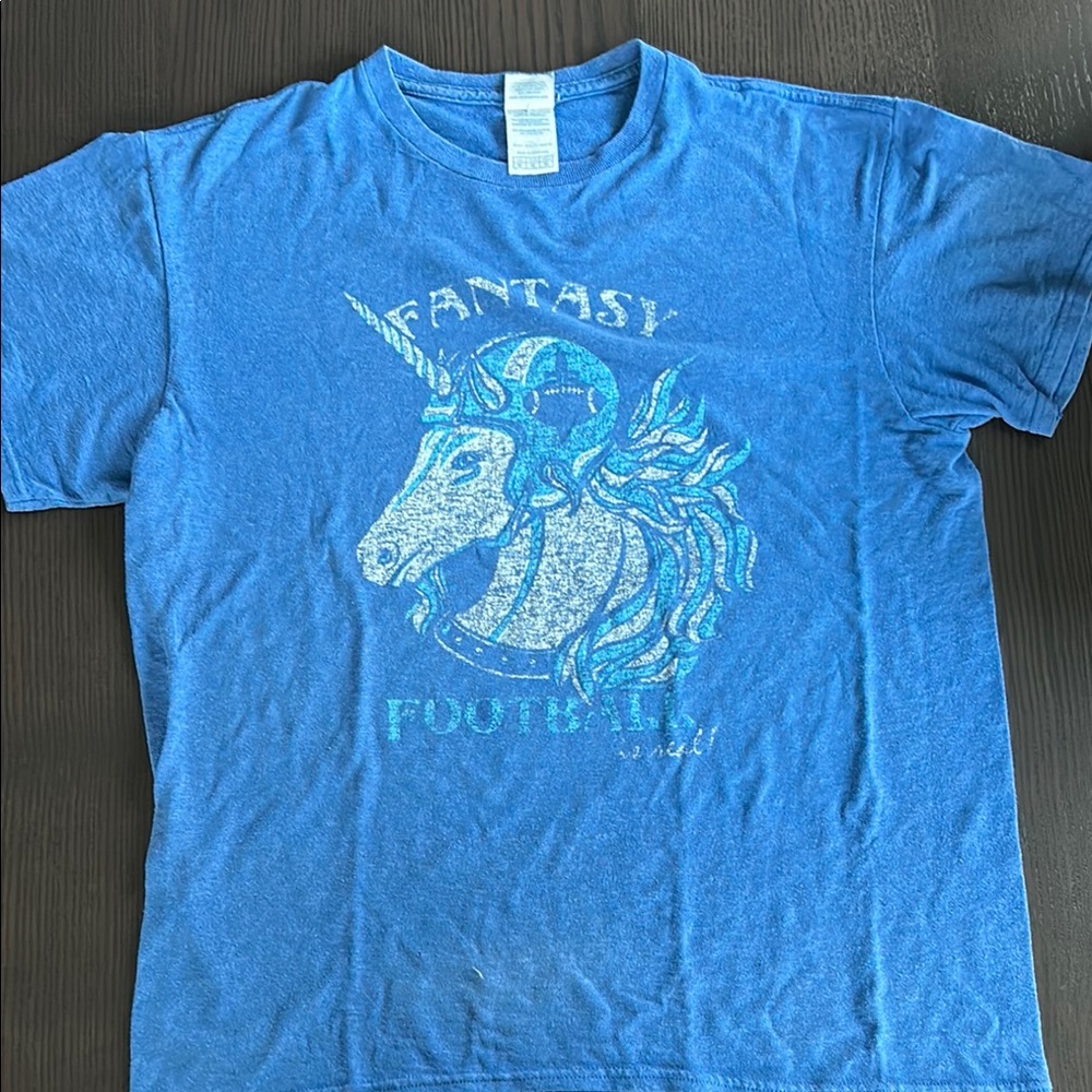 Blue Fantasy Football Unicorn T-Shirt